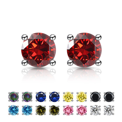 S925 Silver Plated Imitation Moissanite Stud Earrings