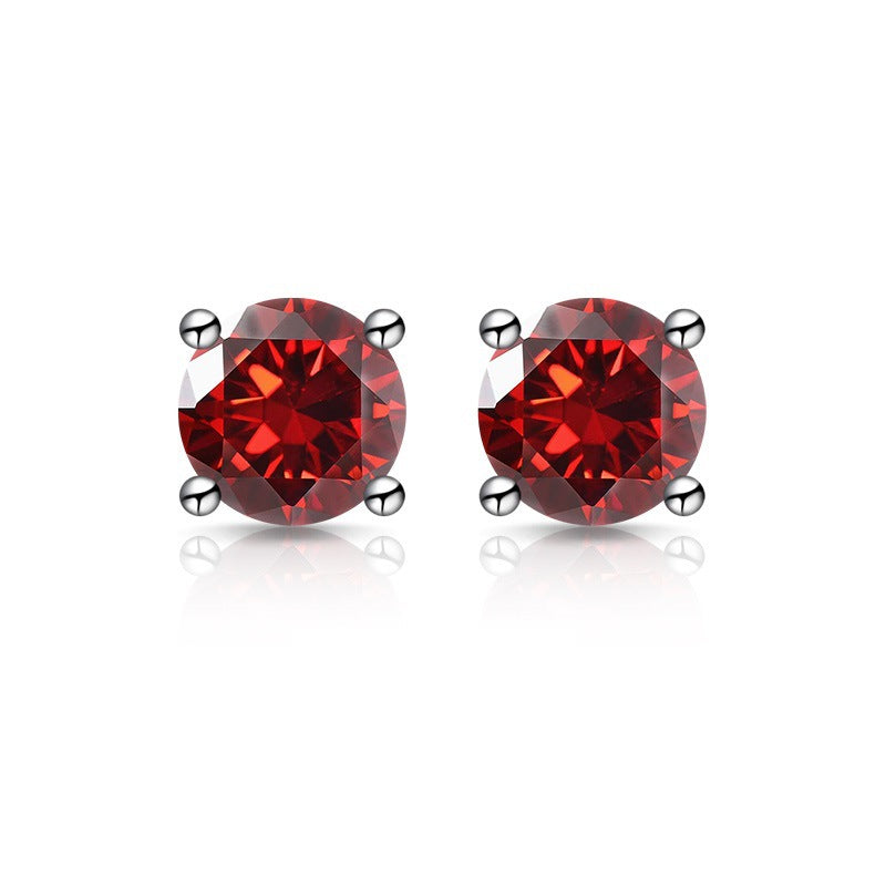 S925 Silver Plated Imitation Moissanite Stud Earrings