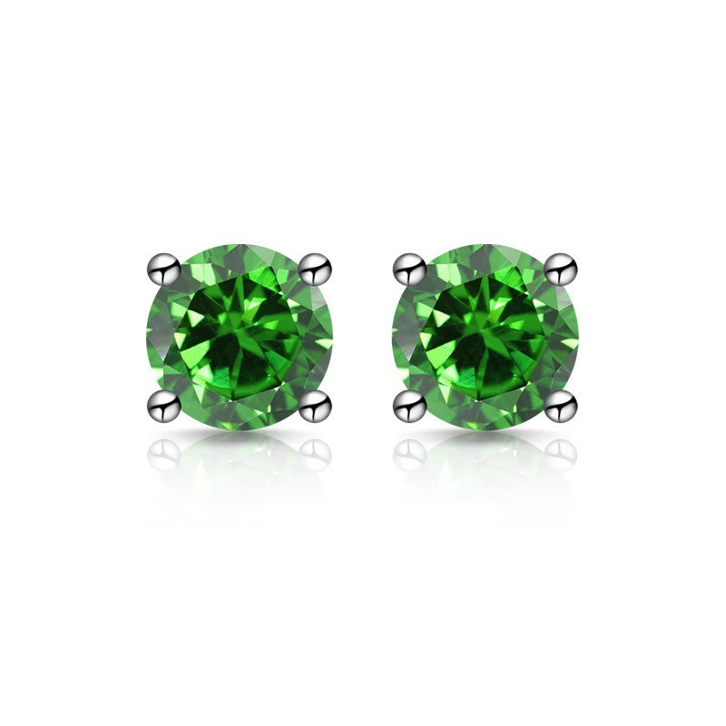 S925 Silver Plated Imitation Moissanite Stud Earrings