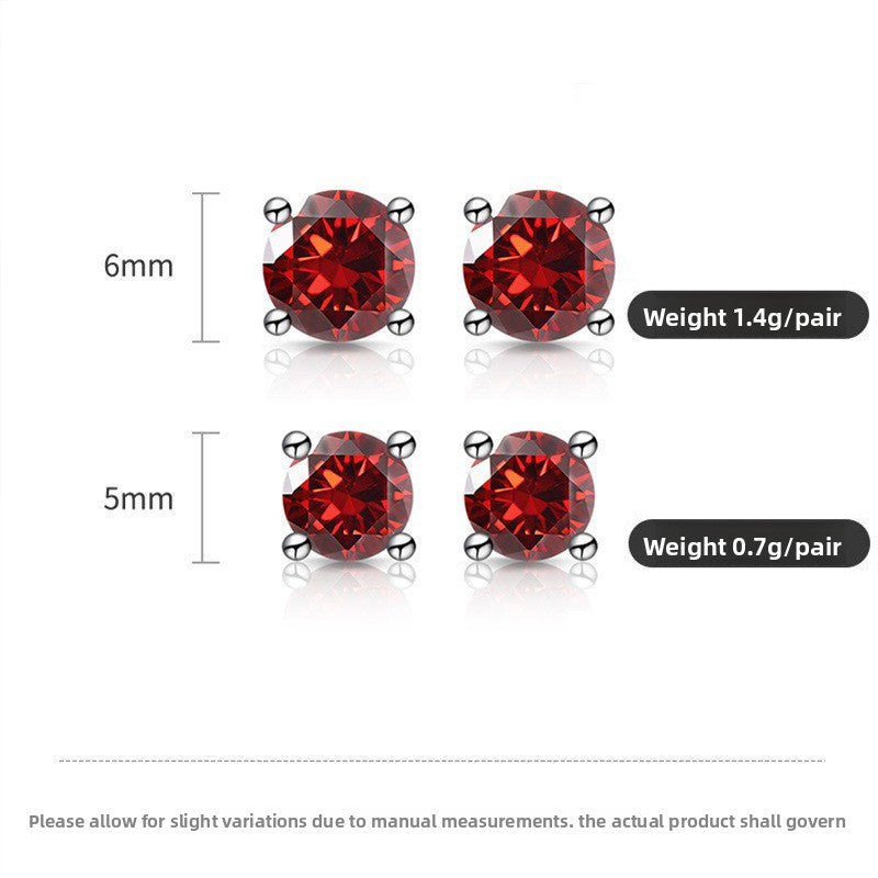 S925 Silver Plated Imitation Moissanite Stud Earrings