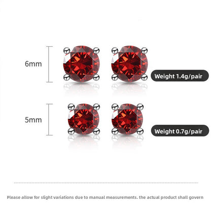 S925 Silver Plated Imitation Moissanite Stud Earrings