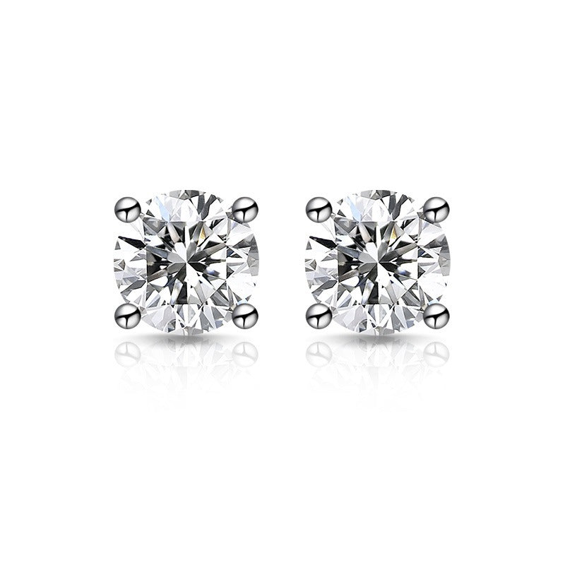 S925 Silver Plated Imitation Moissanite Stud Earrings