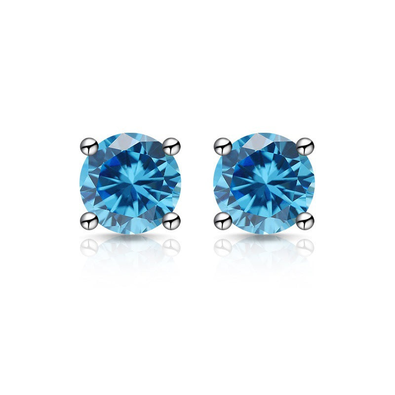 S925 Silver Plated Imitation Moissanite Stud Earrings