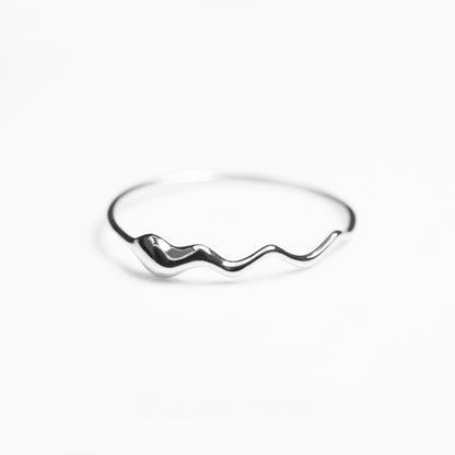 S925 Silver Plated Wave Minimalist Ring