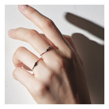 S925 Silver Plated Wave Minimalist Ring