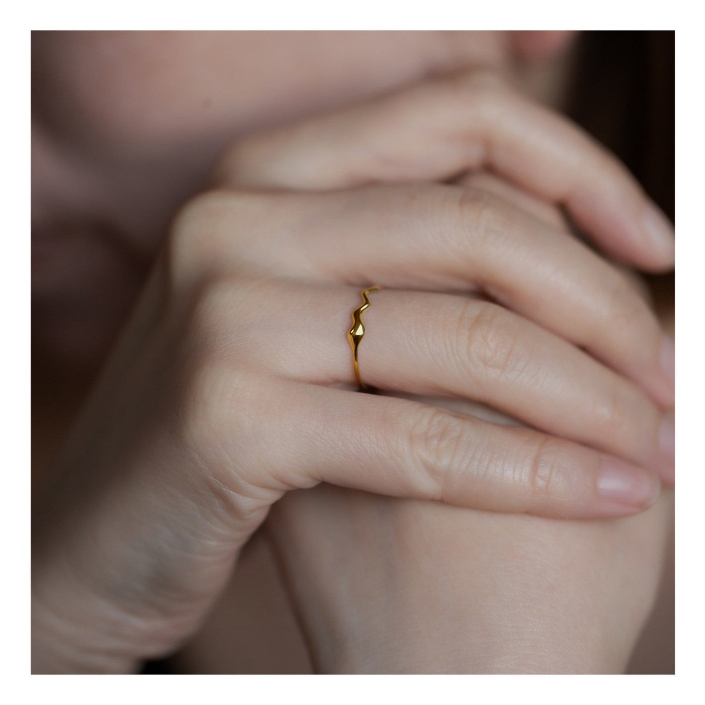 S925 Silver Plated Wave Minimalist Ring