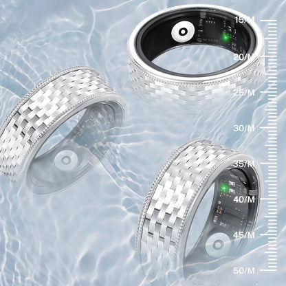 S925 Silver Smart Ring with Sleep Monitoring and Step Counter