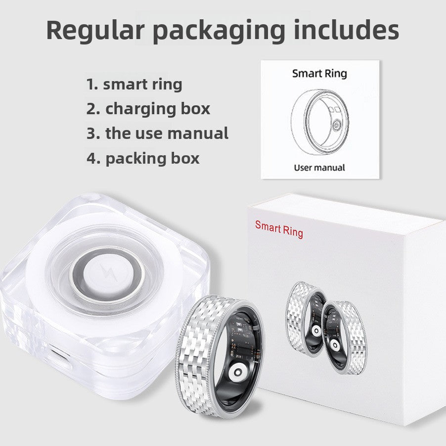 S925 Silver Smart Ring with Sleep Monitoring and Step Counter
