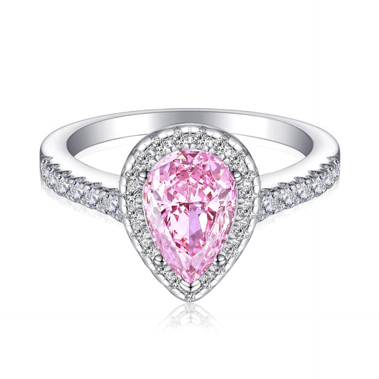 S925 Sterling Silver Diamond Gemstone Ring