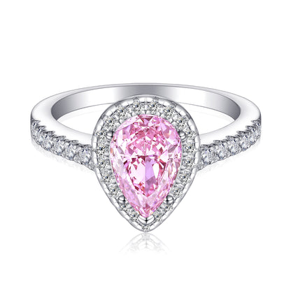 S925 Sterling Silver Diamond Gemstone Ring