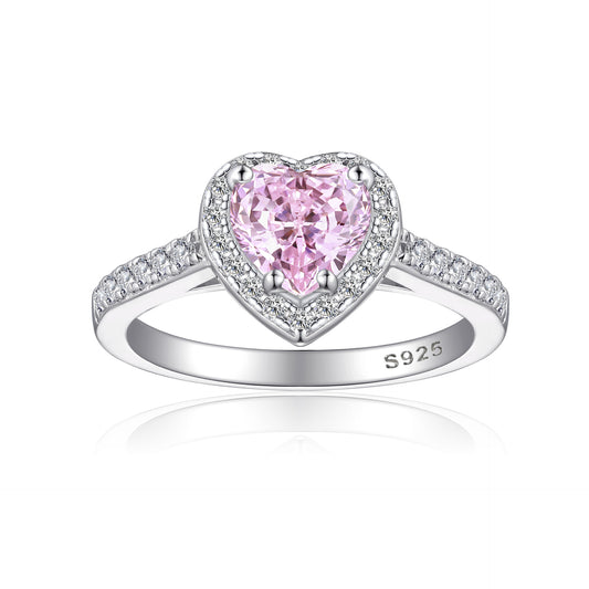 S925 Sterling Silver Diamond Gemstone Ring