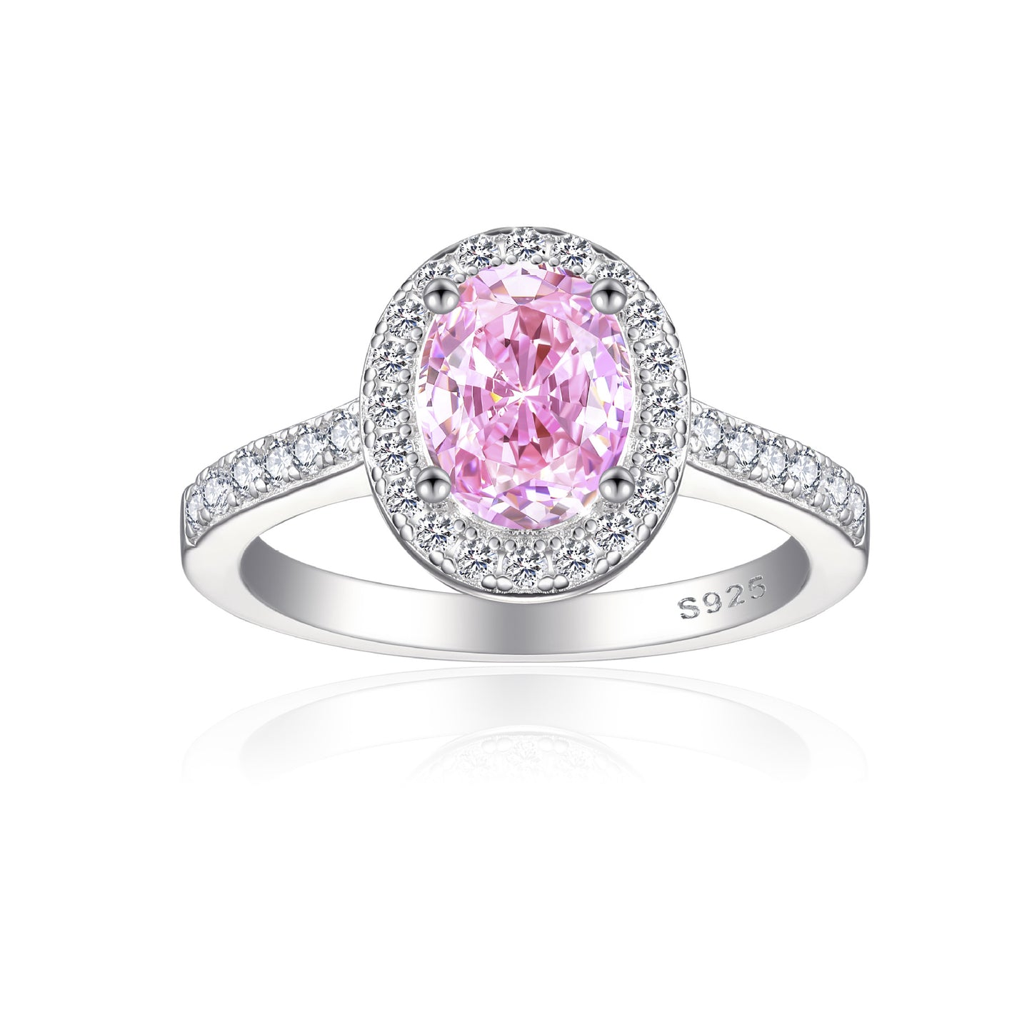 S925 Sterling Silver Diamond Gemstone Ring
