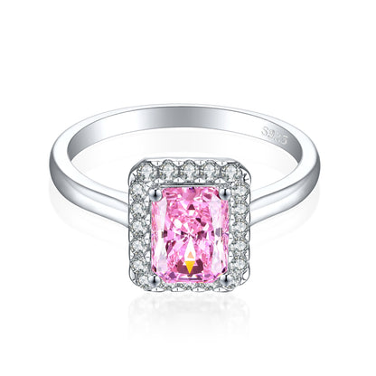 S925 Sterling Silver Diamond Gemstone Ring