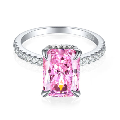 S925 Sterling Silver Diamond Gemstone Ring