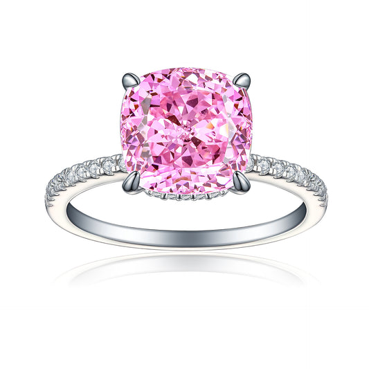 S925 Sterling Silver Diamond Gemstone Ring