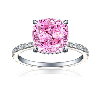 S925 Sterling Silver Diamond Gemstone Ring
