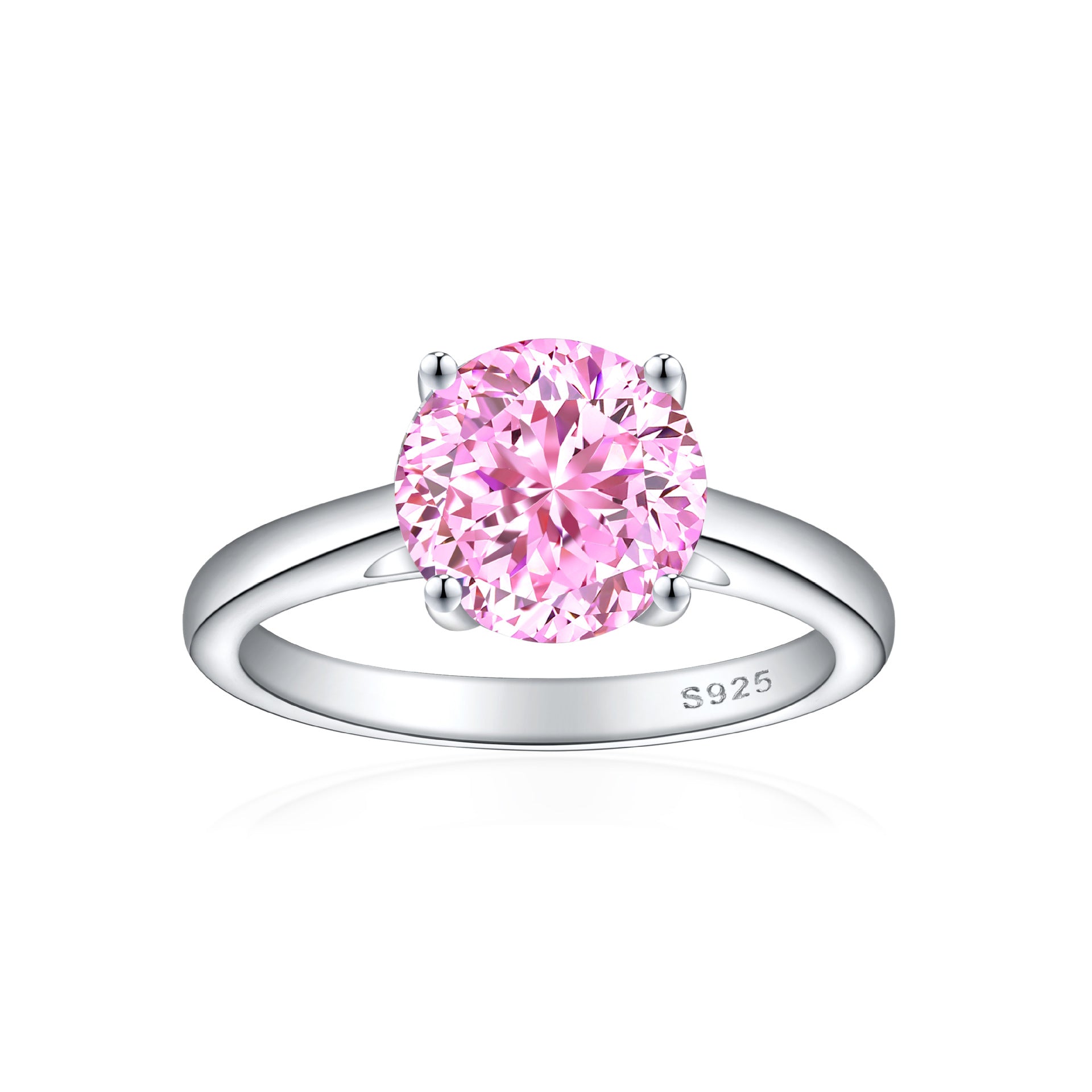 S925 Sterling Silver Diamond Gemstone Ring