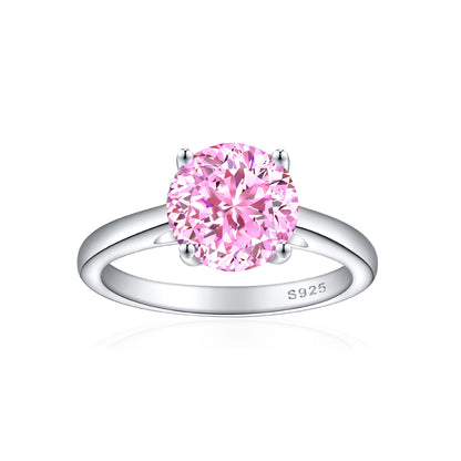 S925 Sterling Silver Diamond Gemstone Ring