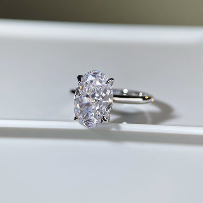 S925 Sterling Silver Diamond Ring with Gold Plating