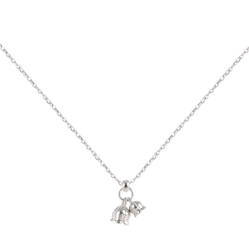 S925 Sterling Silver Floral Pendant Adjustable Necklace