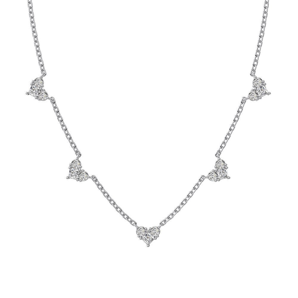 S925 Sterling Silver Heart Necklace with Zircon