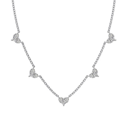S925 Sterling Silver Heart Necklace with Zircon