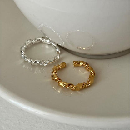 S925 Sterling Silver Knotted Ring Adjustable Minimalist Ring for Women