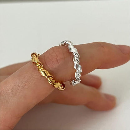 S925 Sterling Silver Knotted Ring Adjustable Minimalist Ring for Women