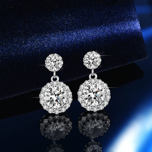 S925 Sterling Silver Moissanite Earrings