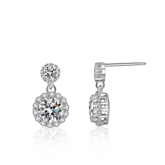 S925 Sterling Silver Moissanite Earrings