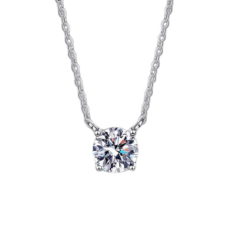 S925 Sterling Silver Moissanite Zircon Necklace