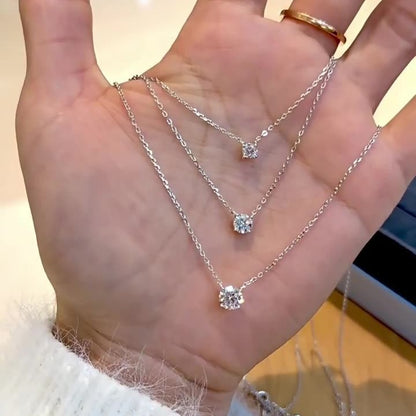 S925 Sterling Silver Moissanite Zircon Necklace