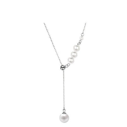 S925 Sterling Silver Pearl Necklace Ins Style Clavicle Chain