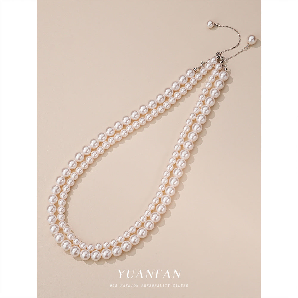 S925 Sterling Silver Round Bead Necklace