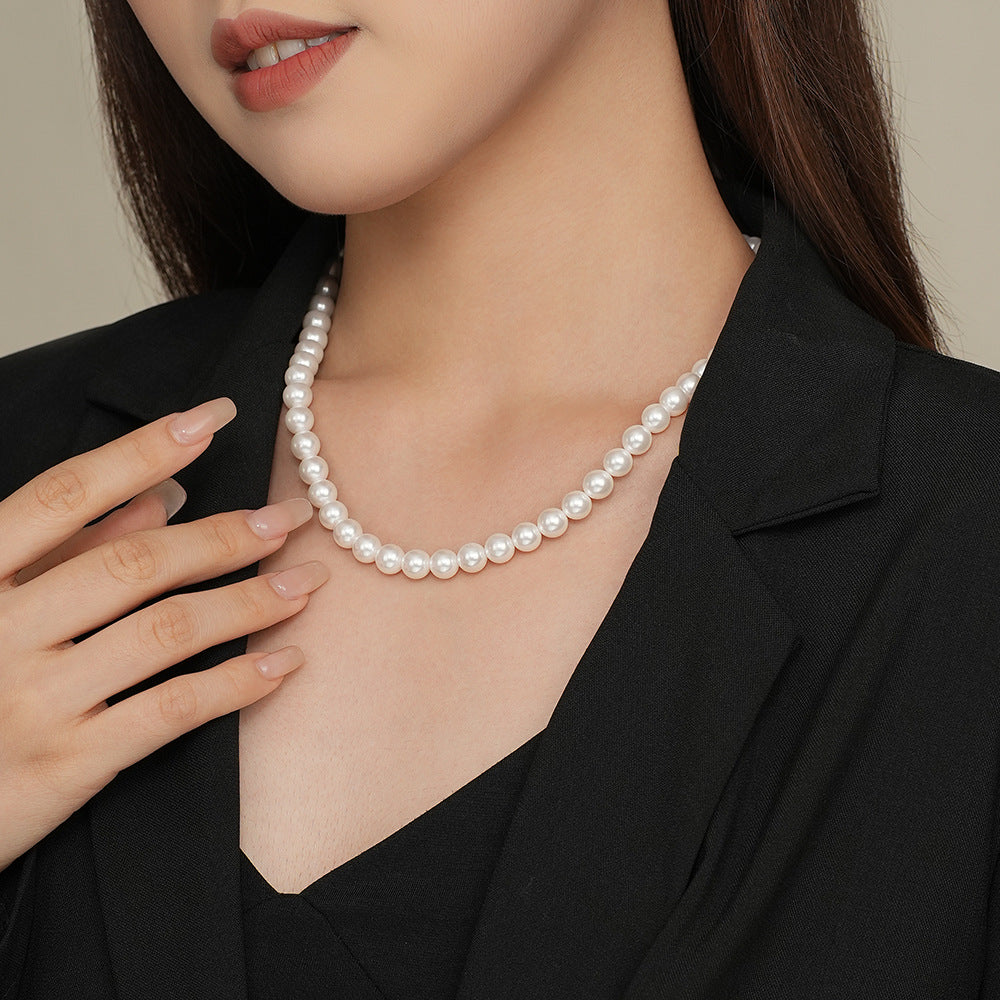 S925 Sterling Silver Round Bead Necklace