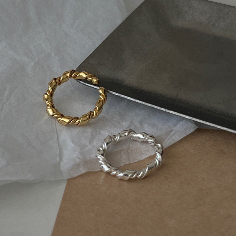 S925 Sterling Silver Wrap Knot Open Ring for Women