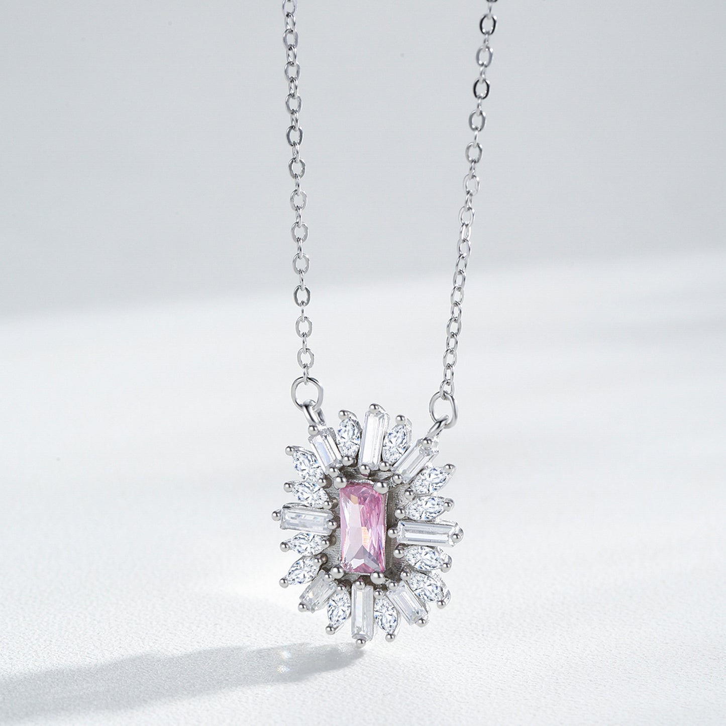S925 Sterling Silver Zircon Necklace and Earrings Set