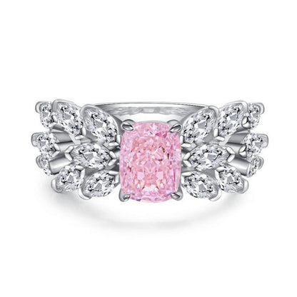 S925 Sterling Silver Zircon Ring Women Geometric Design