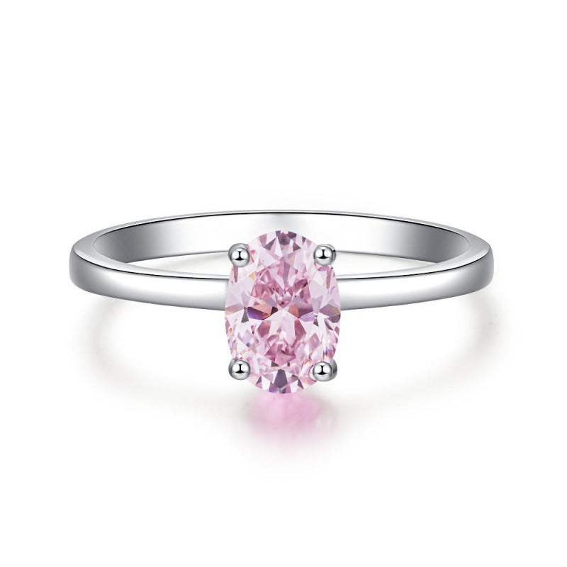 S925 Sterling Silver Zircon Ring Women Geometric Design