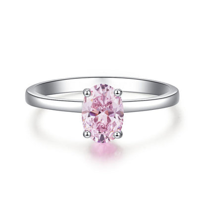 S925 Sterling Silver Zircon Ring Women Geometric Design