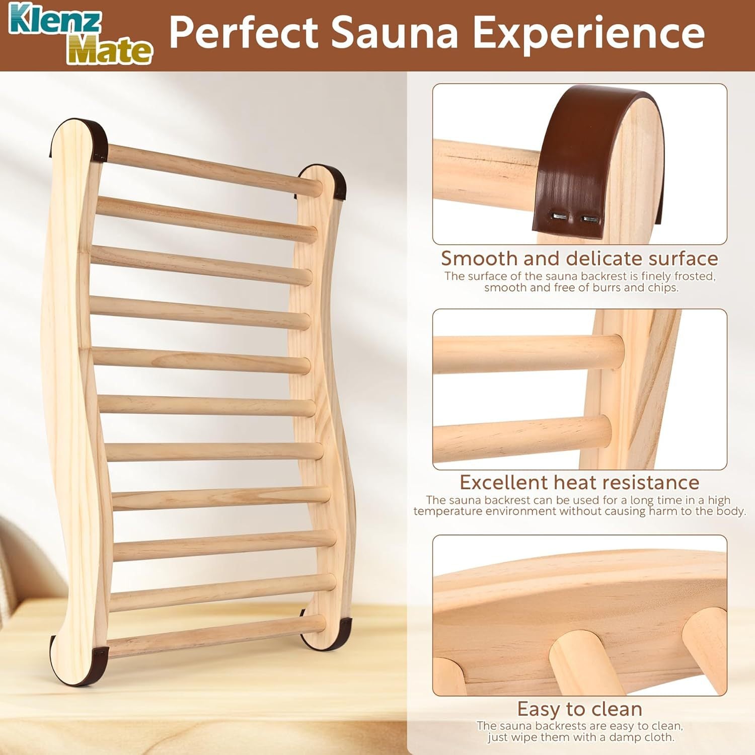 S-shaped sauna backrest
