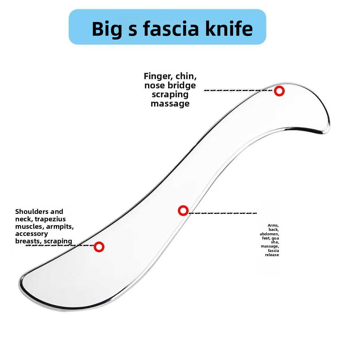 S-Type Fascia Scraper Gua Sha Massage Tool