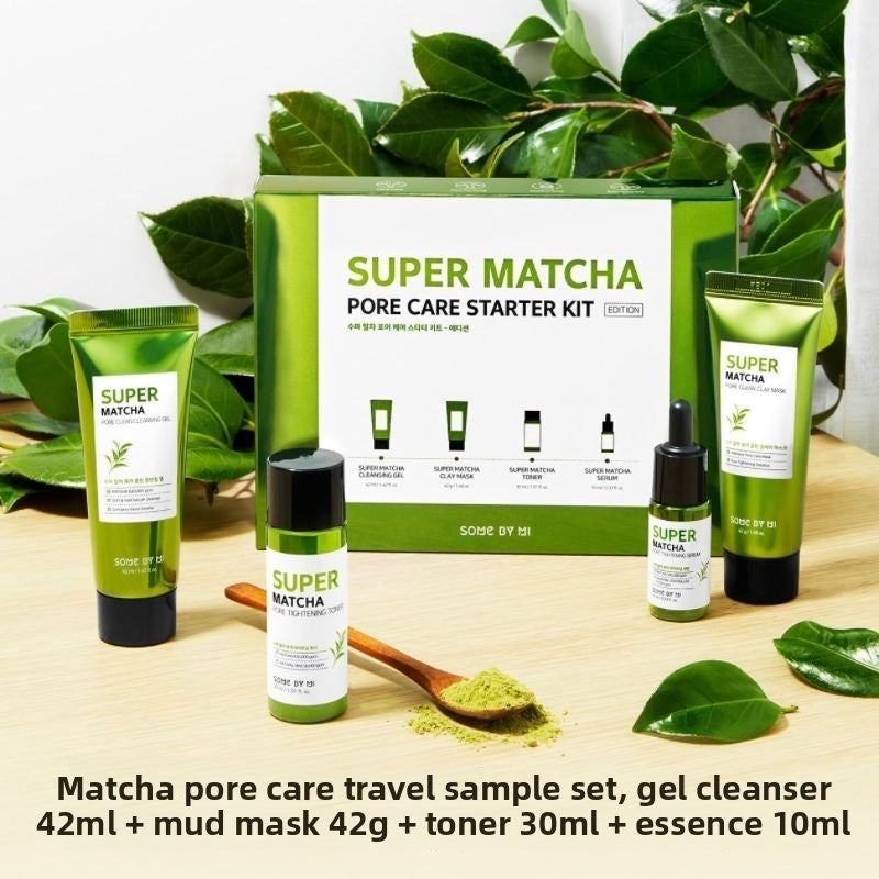 Saber Honey Matcha Pore Care Travel Sample Set Deep Cleansing Shrinks Pores and Controls Oil