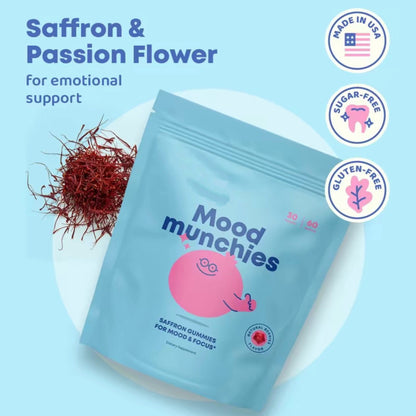 Saffron gummy candies in a 60-piece package