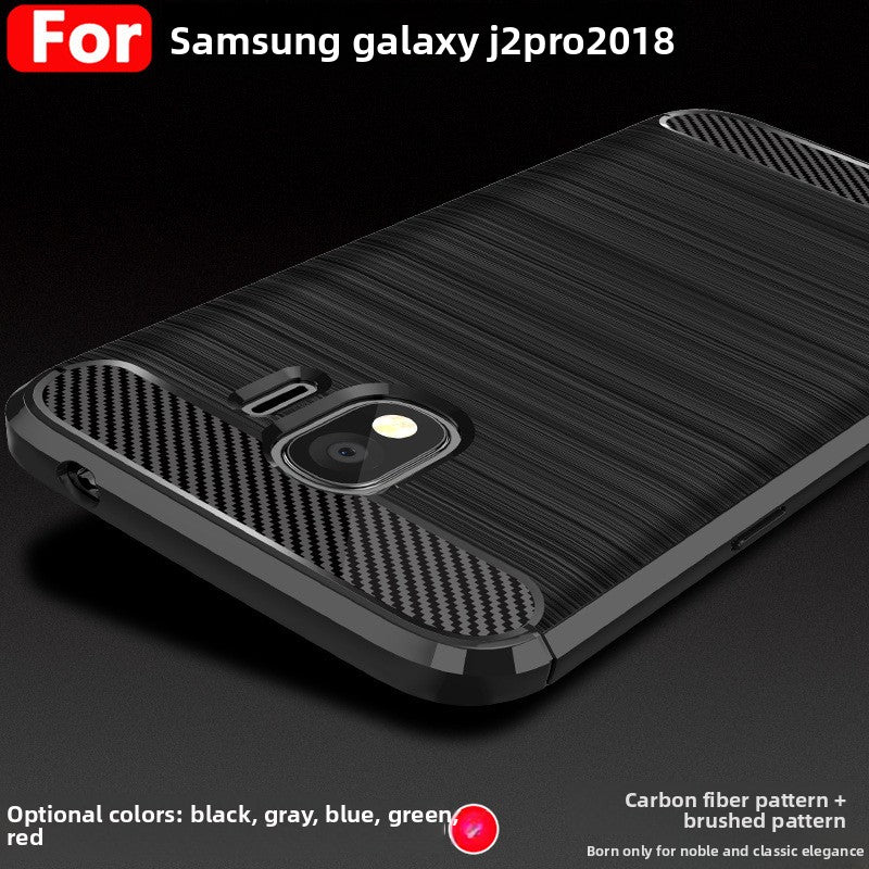 Samsung J2 Pro 2018 TPU Protective Case Carbon Fiber Design