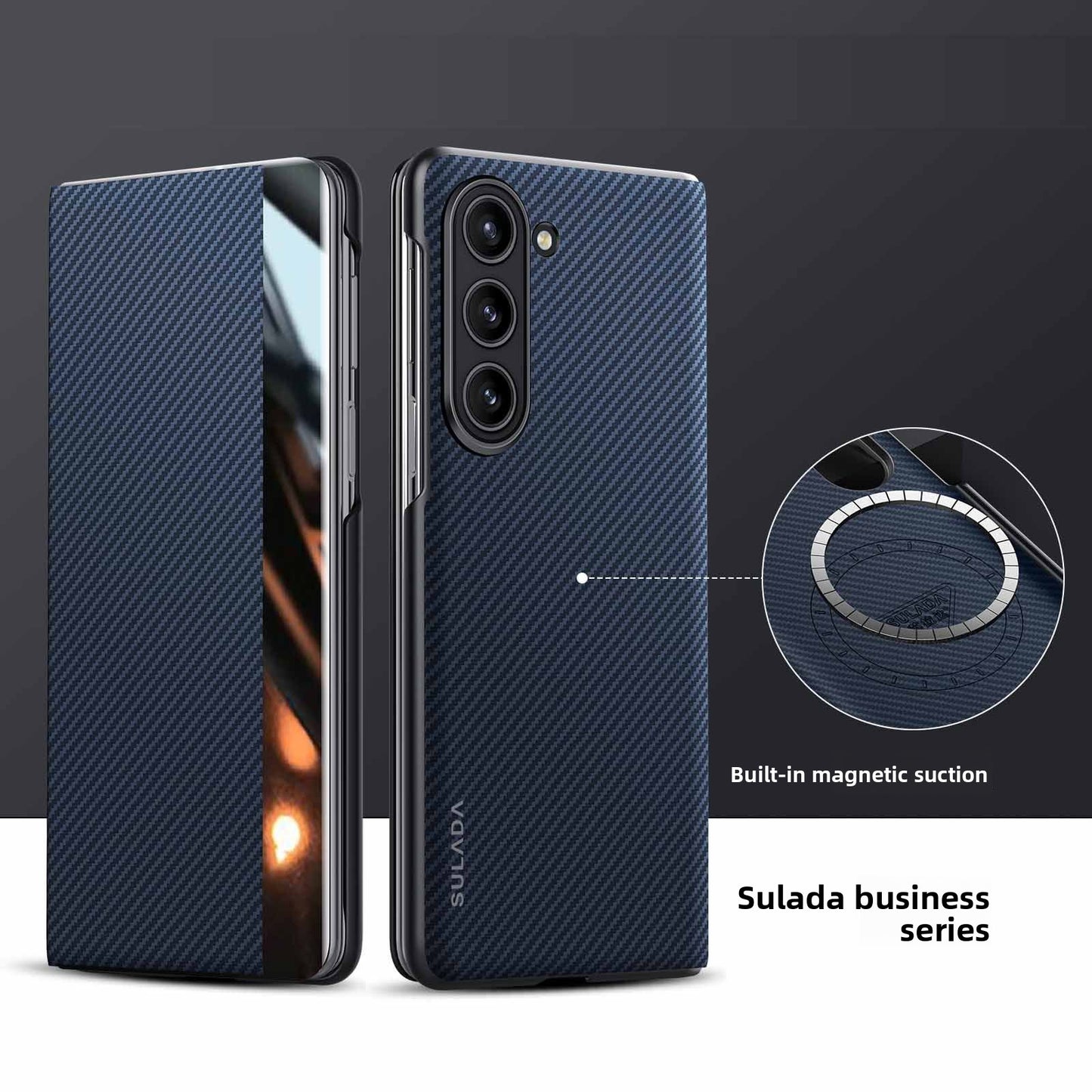 Samsung Z Fold Magnetic Leather Case with Card Slots