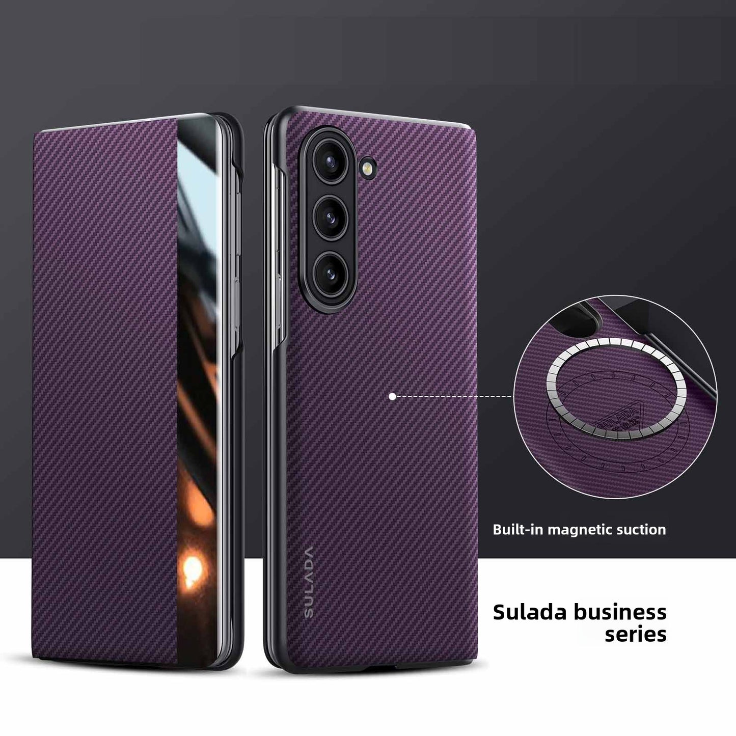 Samsung Z Fold Magnetic Leather Case with Card Slots