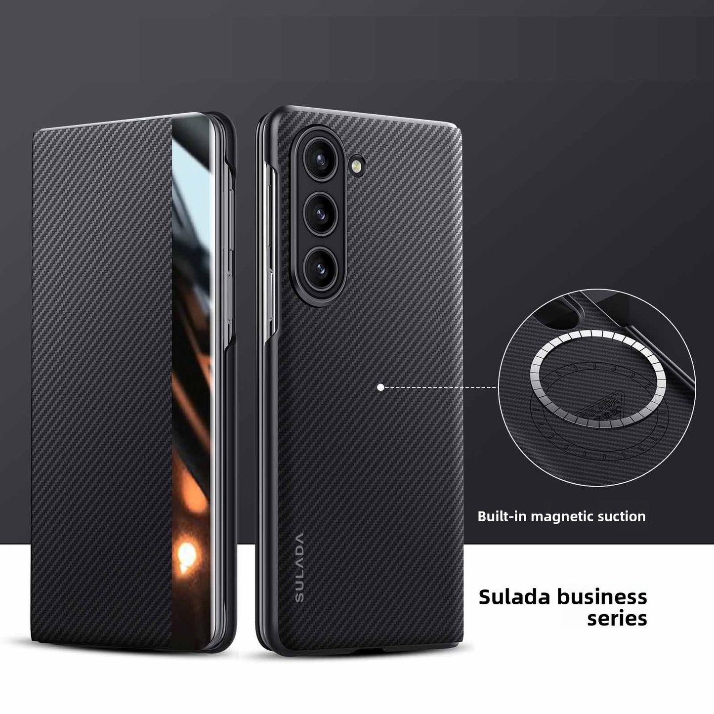 Samsung Z Fold Magnetic Leather Case with Card Slots