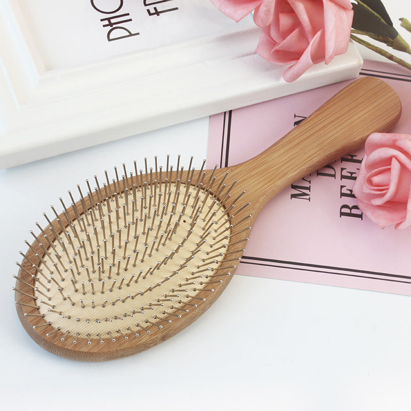 Sandalwood Scalp Massage Comb with Steel Needles
