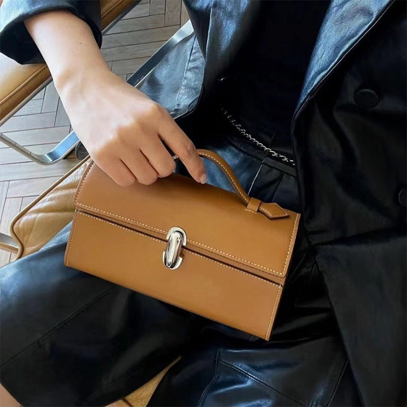 Sandblasted flip-top small bag
